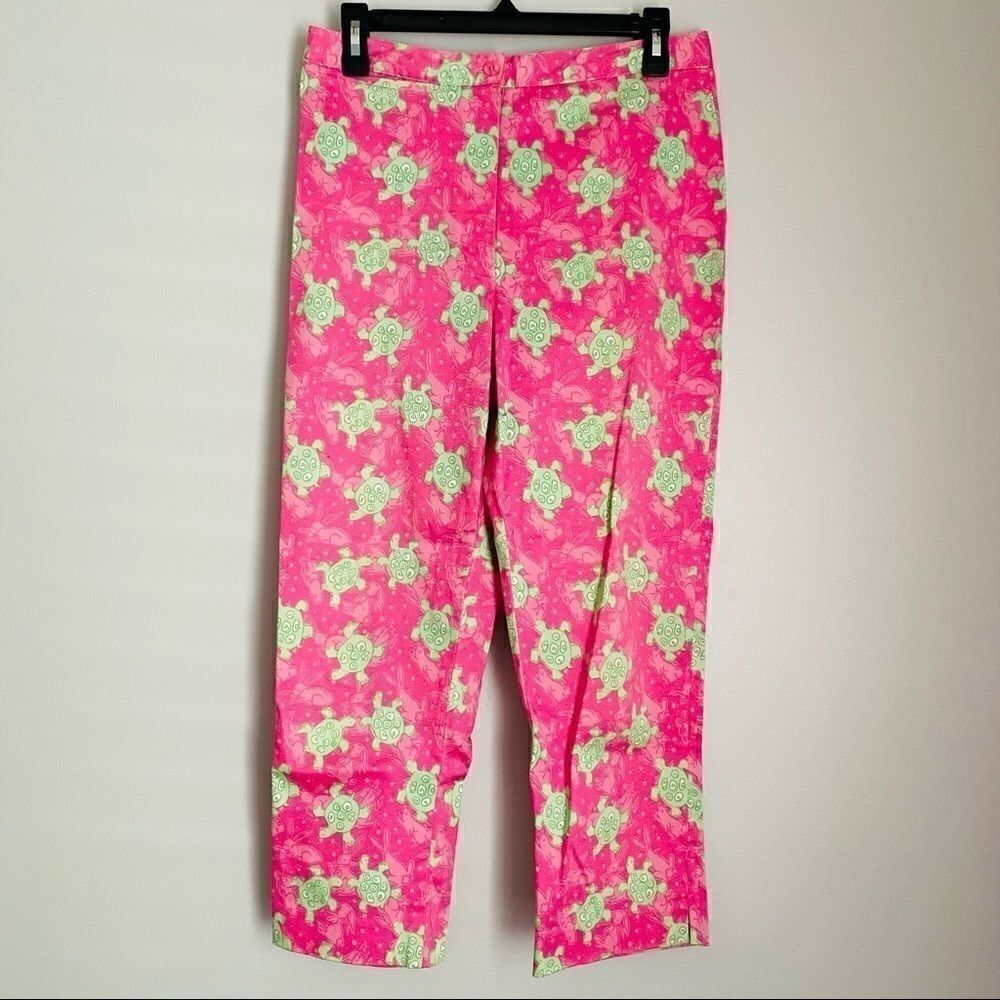 Lilly Pulitzer Rabbit & Turtles Print Pants Size 6